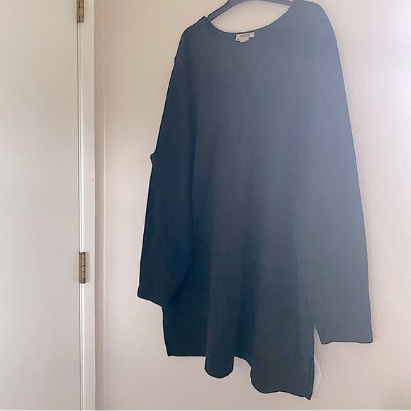 Duluth Trading Ponte Pro Tunic plus size v neck top with pockets black 2X - Picture 1 of 9
